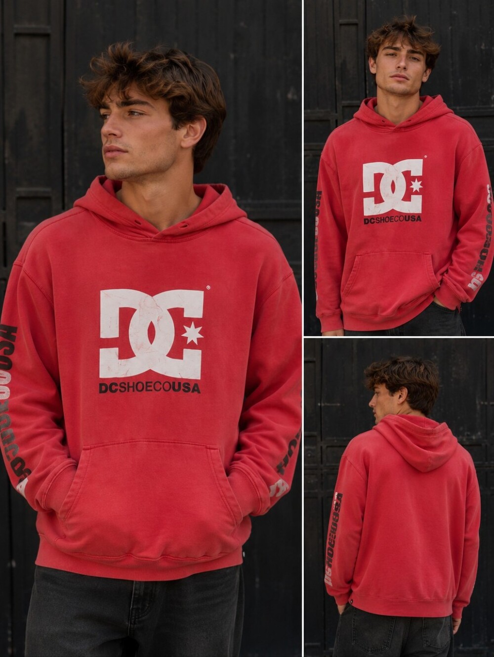 Vintage DC Shoe Co Hoodie Mens Small Y2K Skate Skater Skateboarding Streetwear